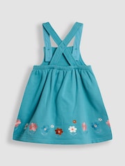 JoJo Maman Bébé Duck Egg Appliqué Pinafore Dress & Top Set - Image 3 of 6