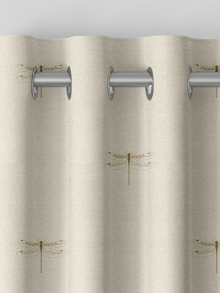 Sophie Allport Neutral Gold Vector Dragonfly Made to Measure 100% Cotton Curtains - Image 5 of 6