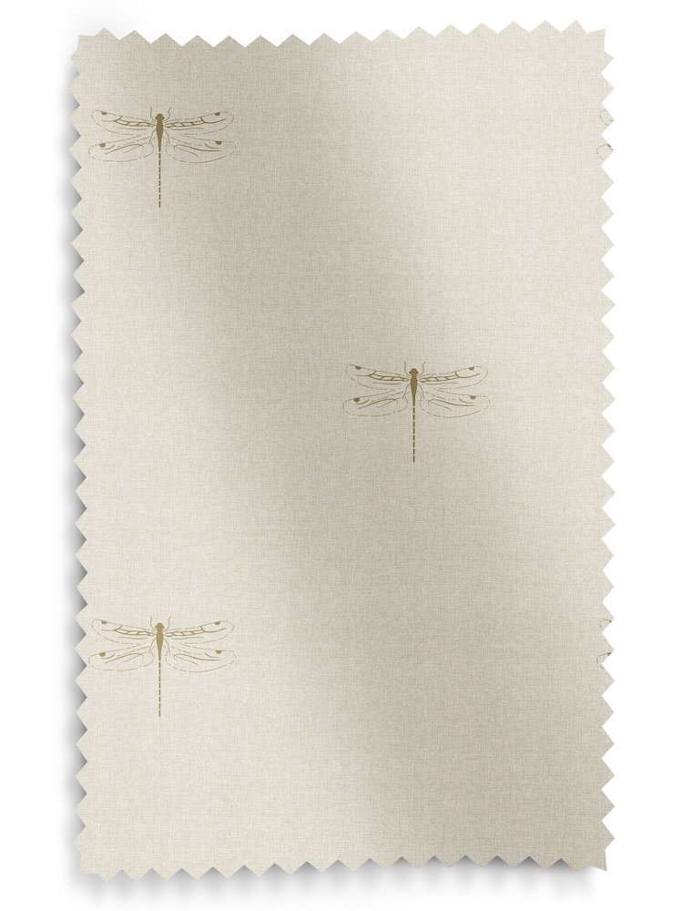 Sophie Allport Neutral Gold Vector Dragonfly Made to Measure 100% Cotton Curtains - Image 6 of 6