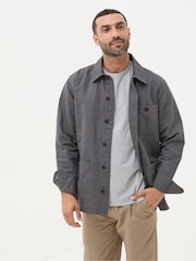 FatFace Grey Cotton Linen Worker Jacket - Image 1 of 5