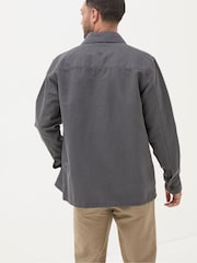 FatFace Grey Cotton Linen Worker Jacket - Image 2 of 5