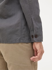 FatFace Grey Cotton Linen Worker Jacket - Image 4 of 5
