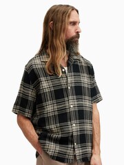 AllSaints Black Padres Short Sleeve Shirt - Image 1 of 6