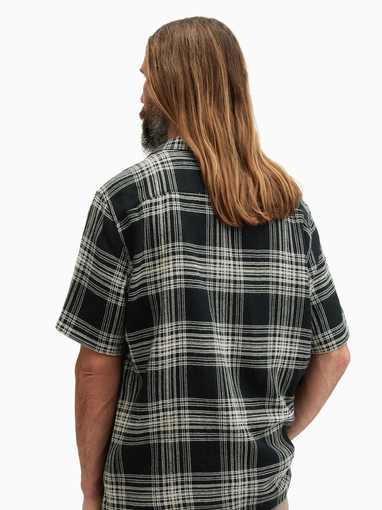 AllSaints Black Padres Short Sleeve Shirt - Image 2 of 6