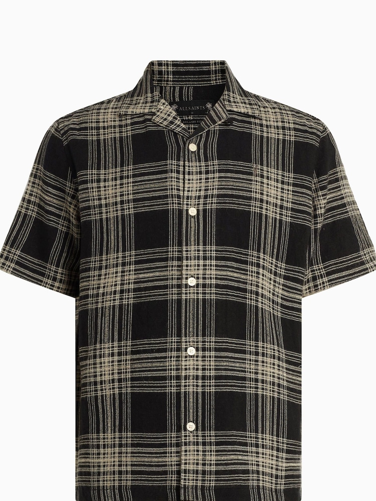 AllSaints Black Padres Short Sleeve Shirt - Image 6 of 6