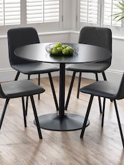 Julian Bowen Black Nero Round 100cm Table - Image 1 of 3