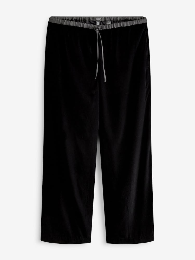 Black Velvet Wide Leg Trousers - Image 4 of 7
