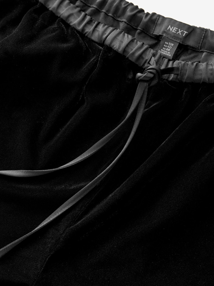 Black Velvet Wide Leg Trousers - Image 5 of 7