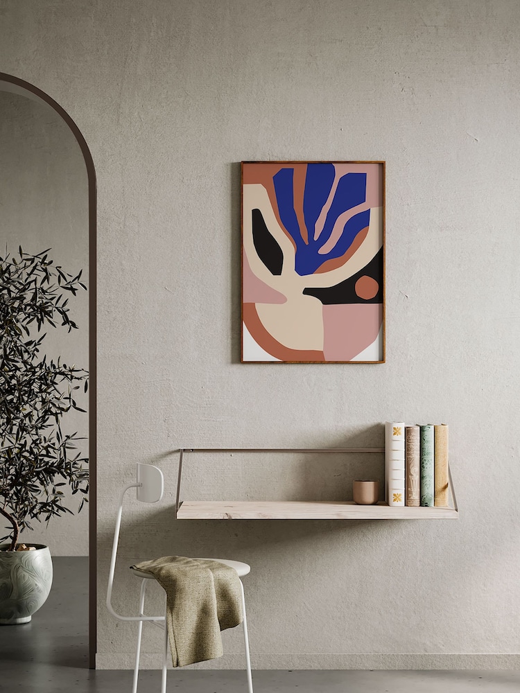Paper Collective Brown Monstera Framed Wall Art Print in Natural Oak Frame - Image 2 of 4