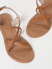 FatFace Daphne Brown Braided Leather Sandals - Image 3 of 3