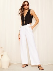 Friends Like These Black Linen Tie Front Waistcoat - Image 3 of 4