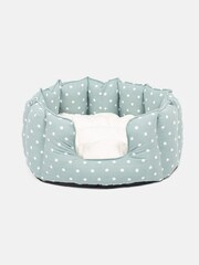 Lords and Labradors Duck Egg Spot 100% Cotton High Sided Dog Bed - Image 4 of 5