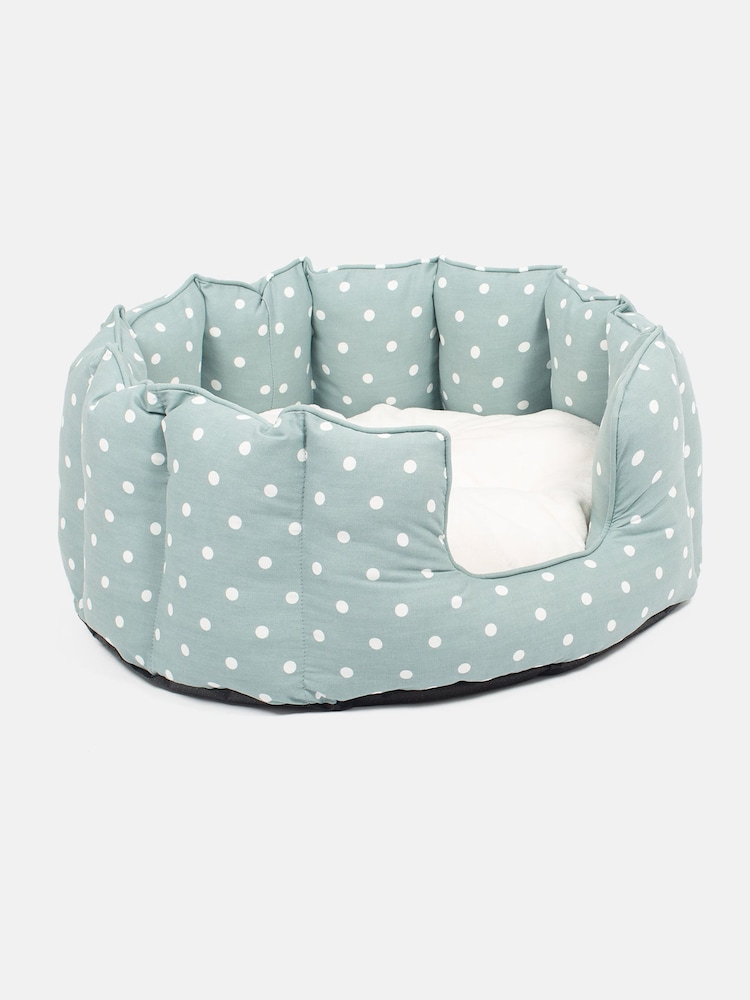 Lords and Labradors Duck Egg Spot 100% Cotton High Sided Dog Bed - Image 5 of 5