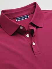 Charles Tyrwhitt Pink Short Sleeve Cotton Stretch Pique Polo T-Shirt - Image 4 of 5