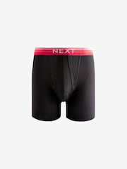 Black Bright Orange/Blue Ombre Waistband 10 pack Sports Longer Length A-Front Boxers - Image 3 of 9
