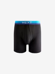 Black Bright Orange/Blue Ombre Waistband 10 pack Sports Longer Length A-Front Boxers - Image 4 of 9