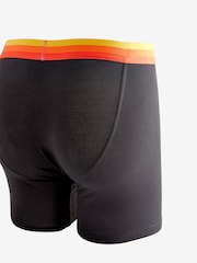 Black Bright Orange/Blue Ombre Waistband 10 pack Sports Longer Length A-Front Boxers - Image 8 of 9