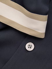 Reiss Navy Valbonne Reiss | Ché Cuff Detail Cuban Collar Shirt - Image 5 of 5