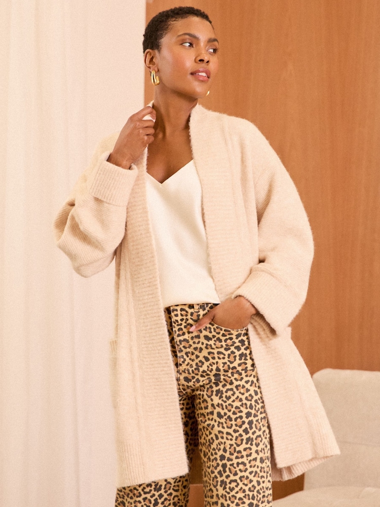 Love & Roses Beige Cosy Cardigan - Image 1 of 4