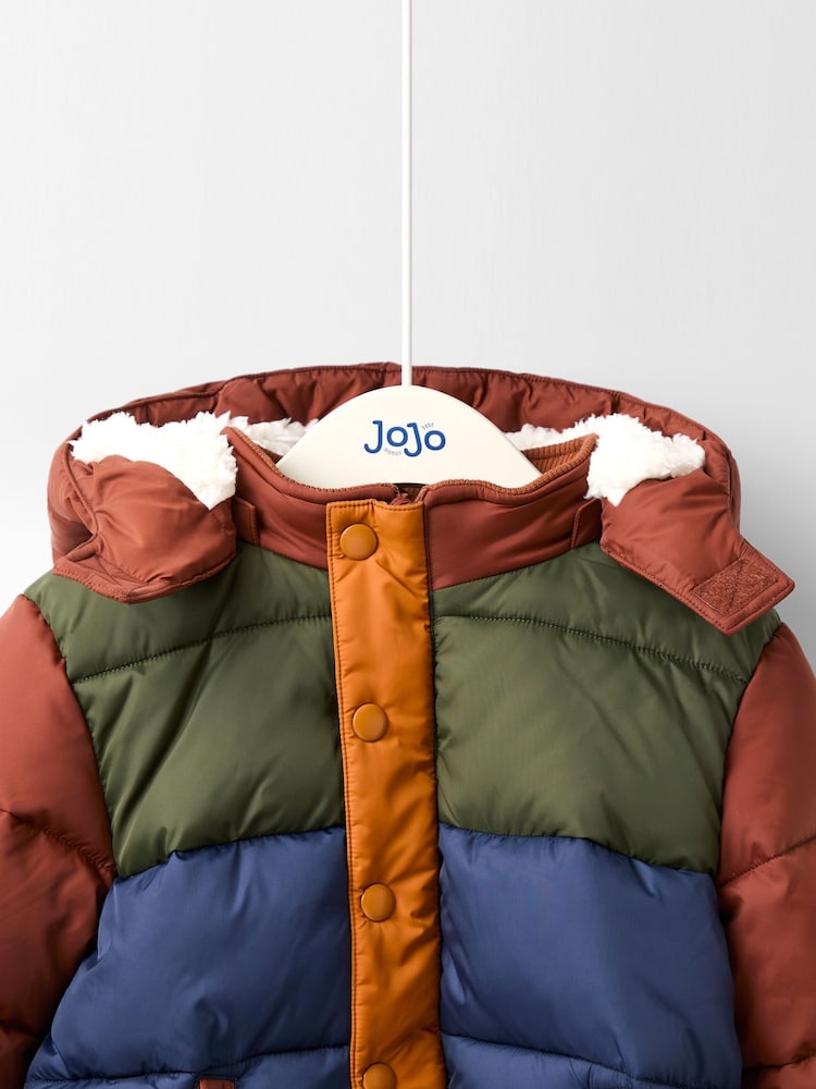 JoJo Maman Bébé Brown Multi Puffer Jacket - Image 12 of 12 JoJo Maman Bébé Brown Multi Puffer Jacket - Image 12 of 12