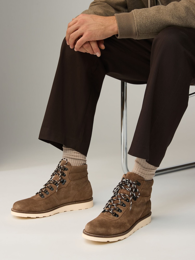 Brown Suede Hiker Style Boots - Image 2 of 7