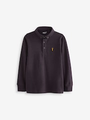 Plum Purple Long Sleeve Polo Shirt (3-16yrs) - Image 1 of 5