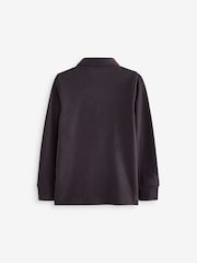 Plum Purple Long Sleeve Polo Shirt (3-16yrs) - Image 2 of 5