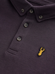 Plum Purple Long Sleeve Polo Shirt (3-16yrs) - Image 3 of 5