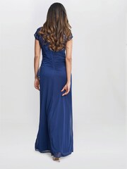 Gina Bacconi Cecilia Maxikleid mit besticktem Dekolleté, Blau - Bild 2 von 5