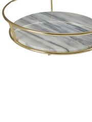 Interiors by Premier White Marble and Brass Finish Fruit Basket - Image 4 of 4