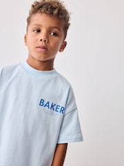 modra - Komplet prevelike majice s kratkimi rokavi iz 100% bombaža in kratkih hlač Baker by Ted Baker - Slika 5 iz 11