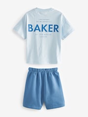 modra - Komplet prevelike majice s kratkimi rokavi iz 100% bombaža in kratkih hlač Baker by Ted Baker - Slika 8 iz 11