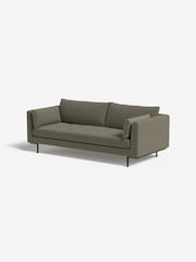 MADE.COM Cotton Weave Dark Olive Harlow 3 Seater Sofa - Image 1 of 4