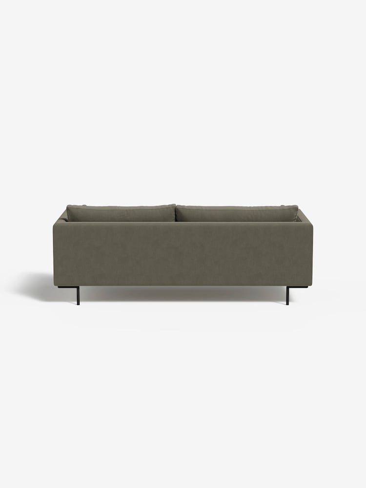 MADE.COM Cotton Weave Dark Olive Harlow 3 Seater Sofa - Image 2 of 4