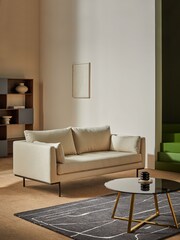 MADE.COM Cotton Weave Dark Olive Harlow 3 Seater Sofa - Image 4 of 4