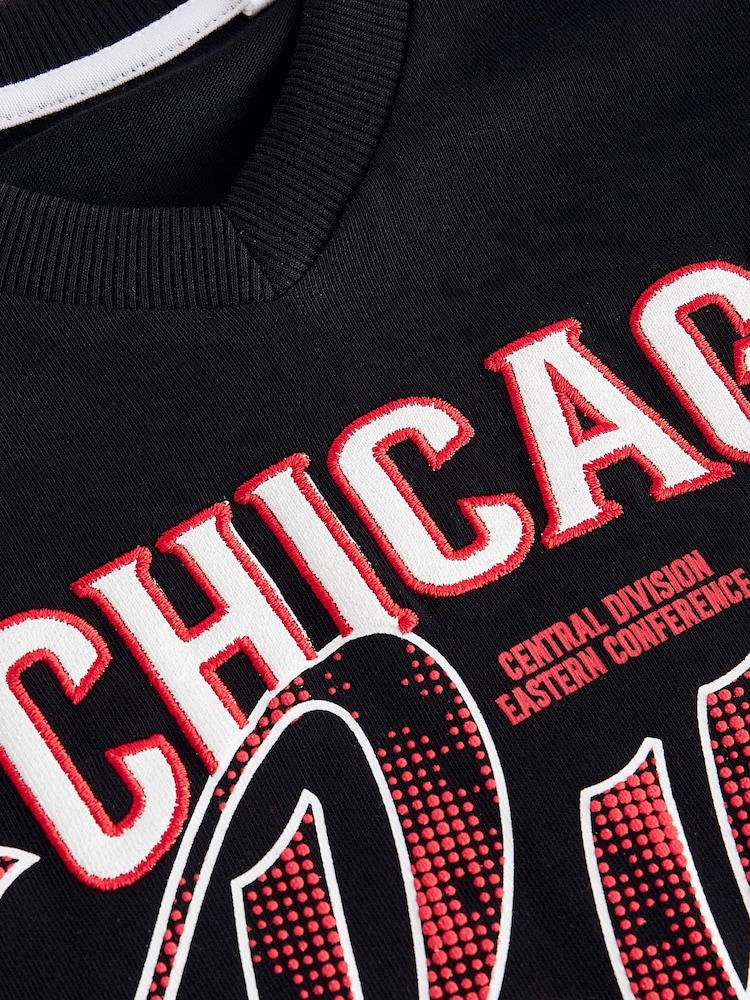 Black/Red NBA Licensed 100% Cotton T-Shirt (3-16yrs) - Image 3 of 3