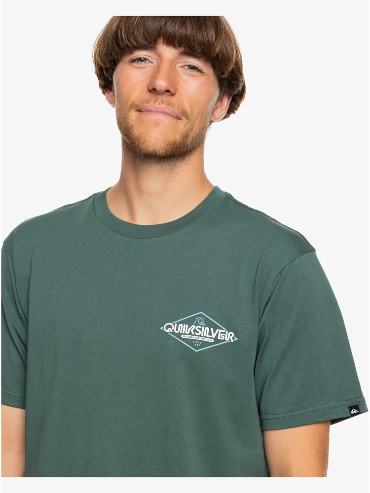 Quiksilver Green 100% Cotton Omni Back Print T-Shirt - Image 5 of 5