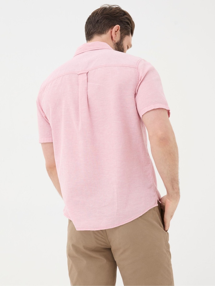 FatFace Bugle Pink Linen Cotton Shirt - Image 2 of 4