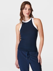Sweaty Betty Navy Blue Harper Racer Tank Top - Image 1 of 7