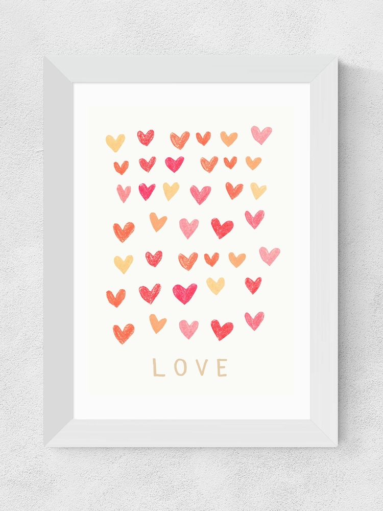 East End Prints White Love Heart Framed Art Print - Image 1 of 5