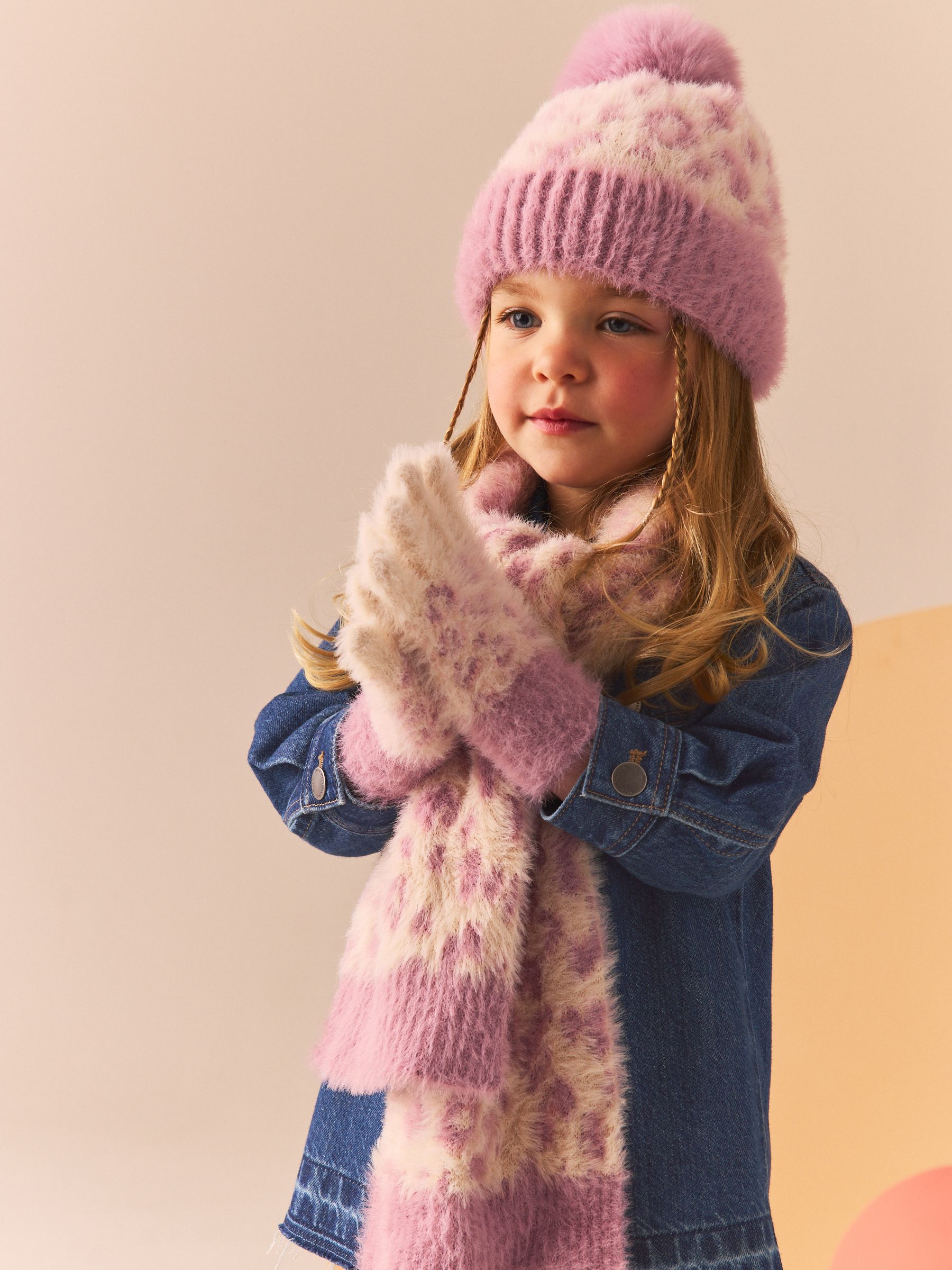 Buy Pink Animal Hat Gloves And Scarf Set 3 16yrs from Next Ireland