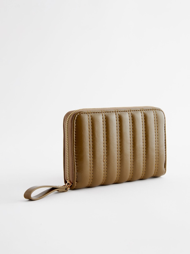 Olive Green Quilted Purse - Image 1 of 5