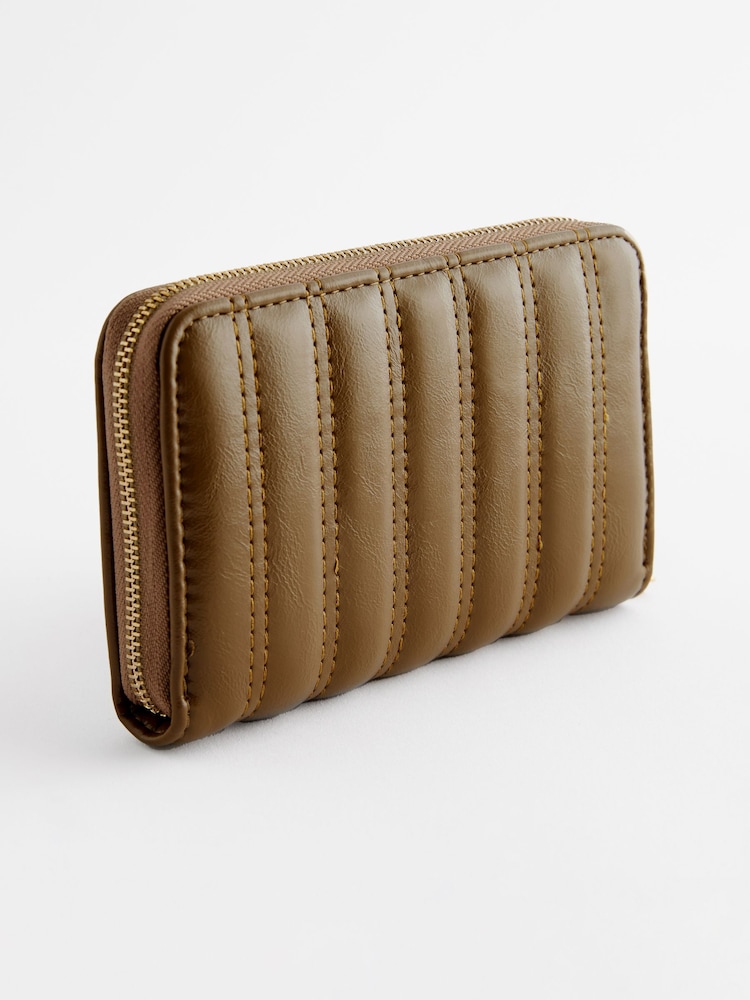 Olive Green Quilted Purse - Image 2 of 5