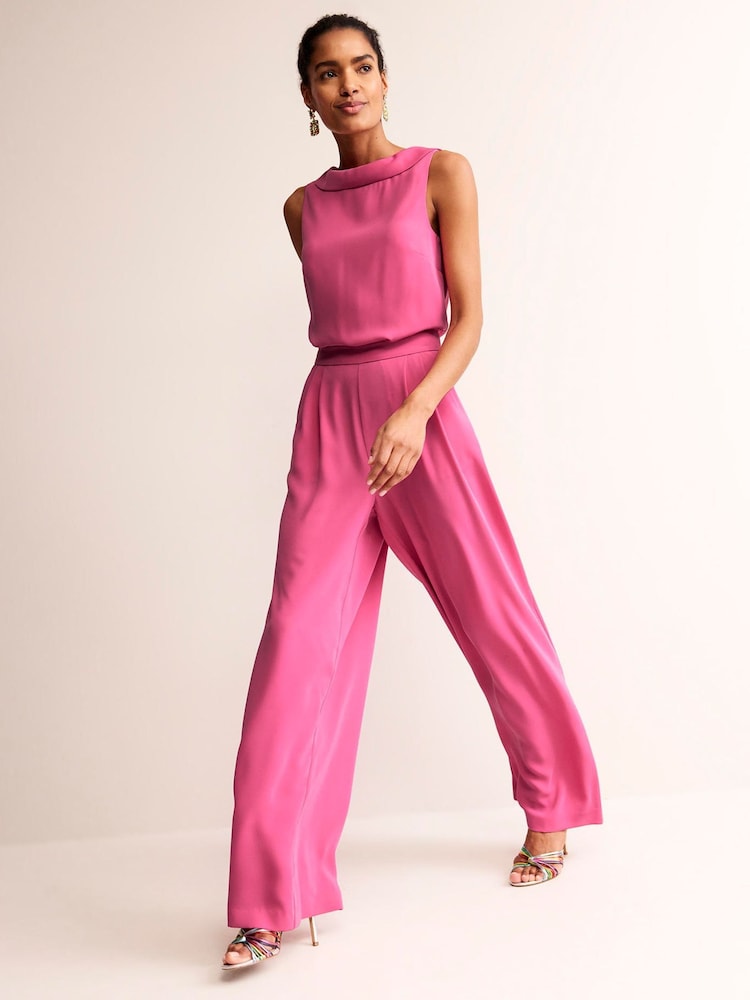 Boden Pink Clarissa Jumpsuit - Image 1 of 5 Boden Pink Clarissa Jumpsuit - Image 1 of 5
