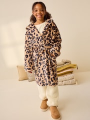 Brown Neutral Animal Soft Touch Fleece Dressing Gown (9mths-16yrs) - Image 1 of 8