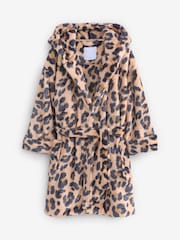 Brown Neutral Animal Soft Touch Fleece Dressing Gown (9mths-16yrs) - Image 5 of 8