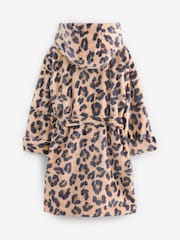 Brown Neutral Animal Soft Touch Fleece Dressing Gown (9mths-16yrs) - Image 6 of 8