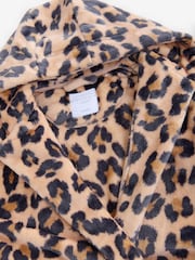 Brown Neutral Animal Soft Touch Fleece Dressing Gown (9mths-16yrs) - Image 7 of 8