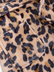 Brown Neutral Animal Soft Touch Fleece Dressing Gown (9mths-16yrs) - Image 8 of 8
