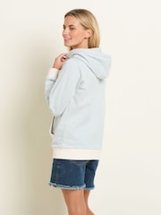 Brakeburn Blue Textured Stripe Elise 100% Cotton Hoodie - Image 3 of 6